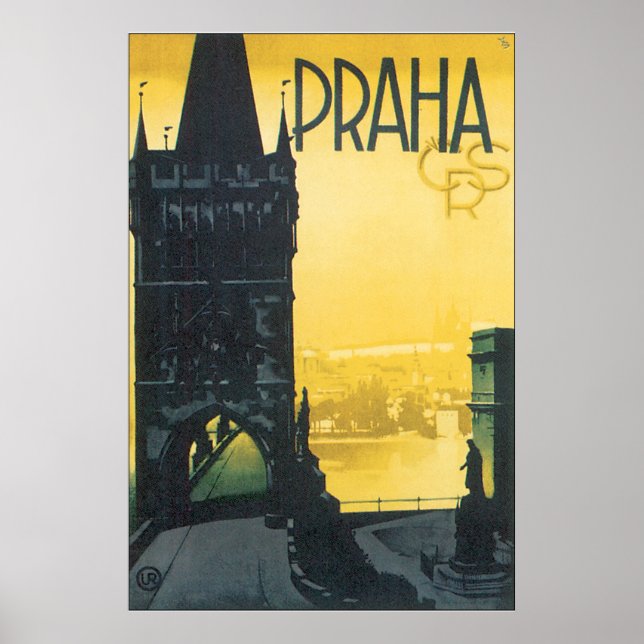 Praha Vintage Travel Poster (Front)