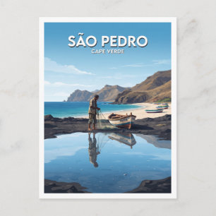 Praia de São Pedro, São Vicente Cape Verde Postcard