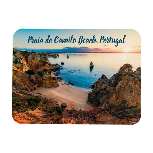Praia do Camilo Beach Portugal stylized Magnet (Horizontal)