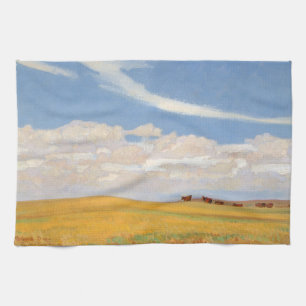 Prairie After Storm by Maynard Dixon, Vintage Art Tea Towel