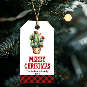 Prairie Christmas gift tag custom name and spurs