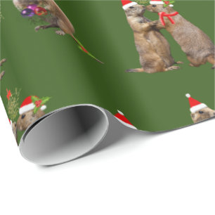 Prairie Christmas Wrapping Paper (Dark Green)
