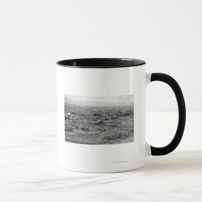 Prairie City, Oregon Birds Eye Town View Mug (Right)