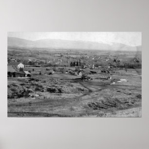 Prairie City, Oregon Birds Eye Town View Poster