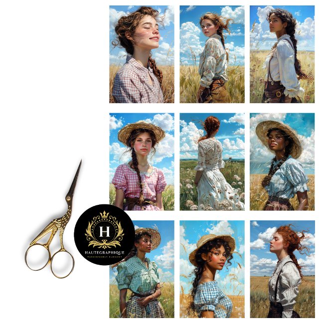 Prairie Cowgirl Collage Decoupage Tissue Paper (Creator Uploaded)