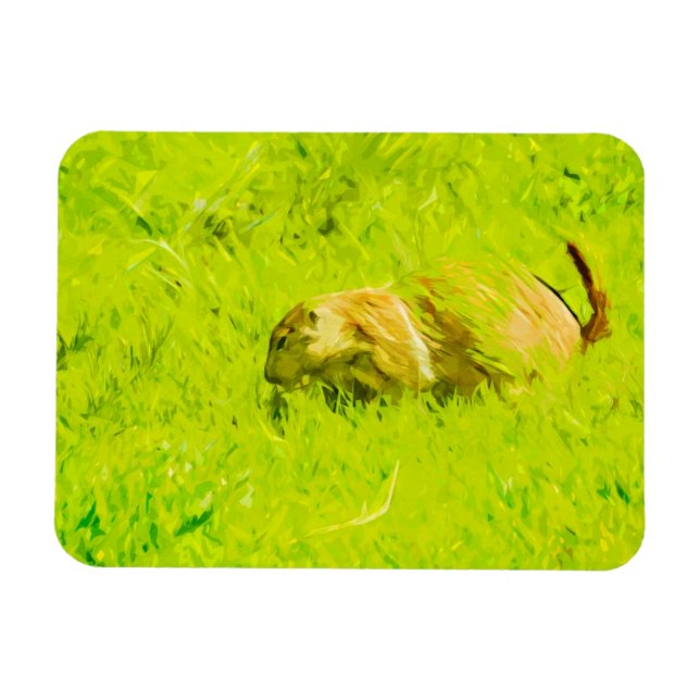 Prairie Dog Abstract Impressionism Magnet (Horizontal)