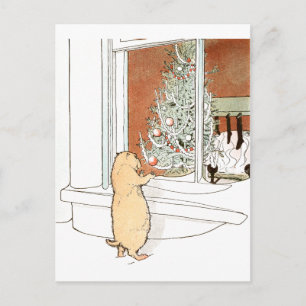 Prairie Dog and Christmas Tree Holiday Postcard