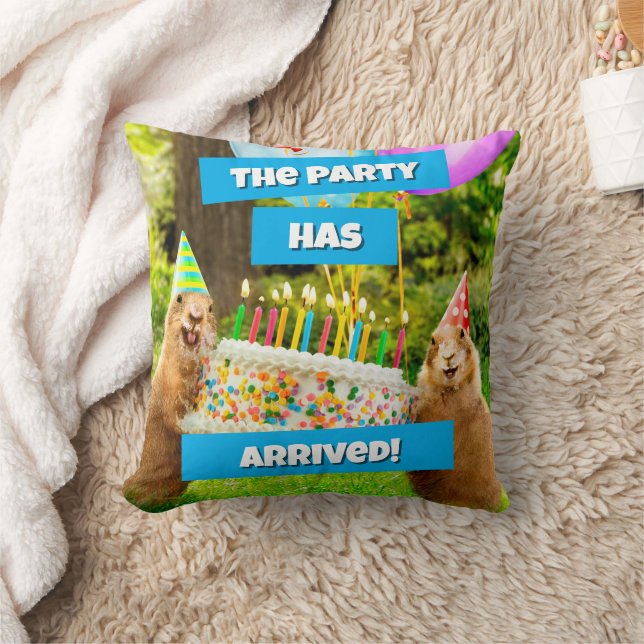 Prairie Dog Birthday Party Cushion (Blanket)