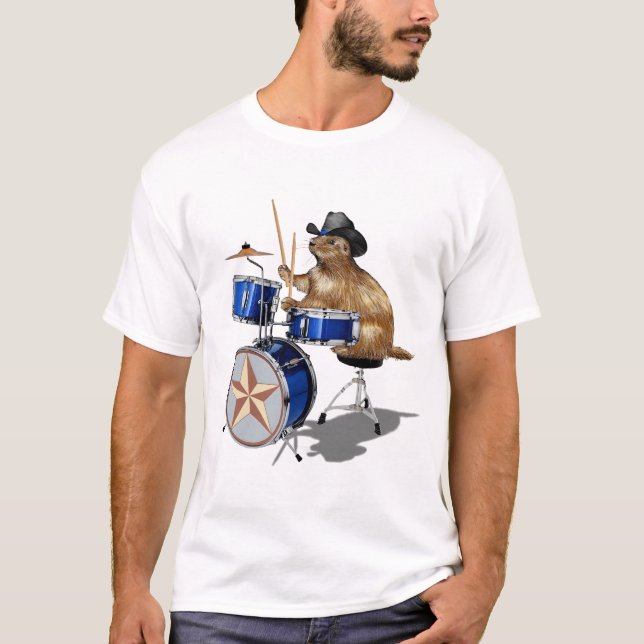 Prairie Dog Drummer T-Shirt (Front)