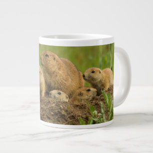 Prairie Dog Family on Den Large Coffee Mug