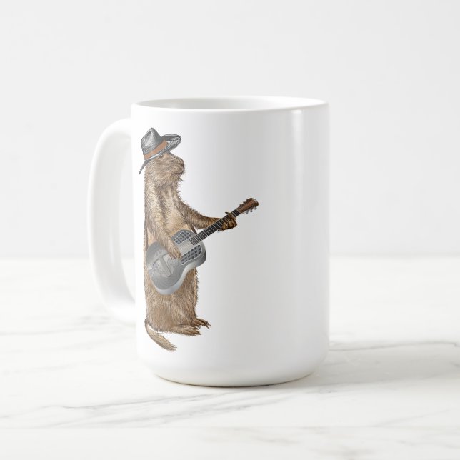 Prairie Dog Guitar Coffee Mug (Front Left)