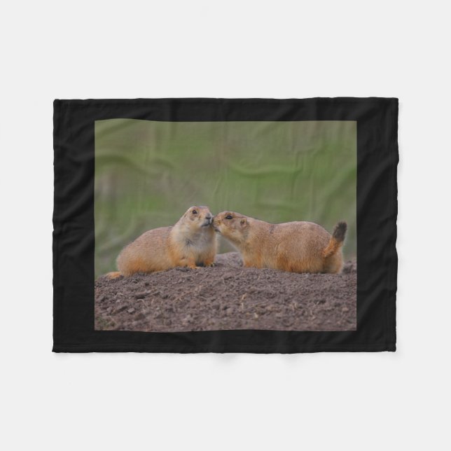 prairie dog kiss fleece blanket (Front (Horizontal))