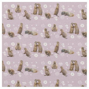 Prairie Dog Party Fabric (Dusty Pink)