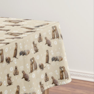 Prairie Dog Party Tablecloth (Cream)
