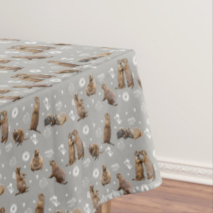 Prairie Dog Party Tablecloth (Light Grey)