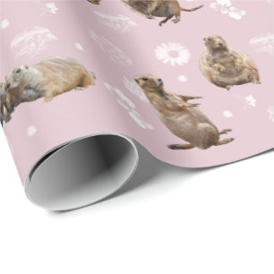 Prairie Dog Party Wrapping Paper (Dusty Pink)