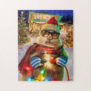 Prairie Dog With Christmas Lights Jigsaw Puzzle