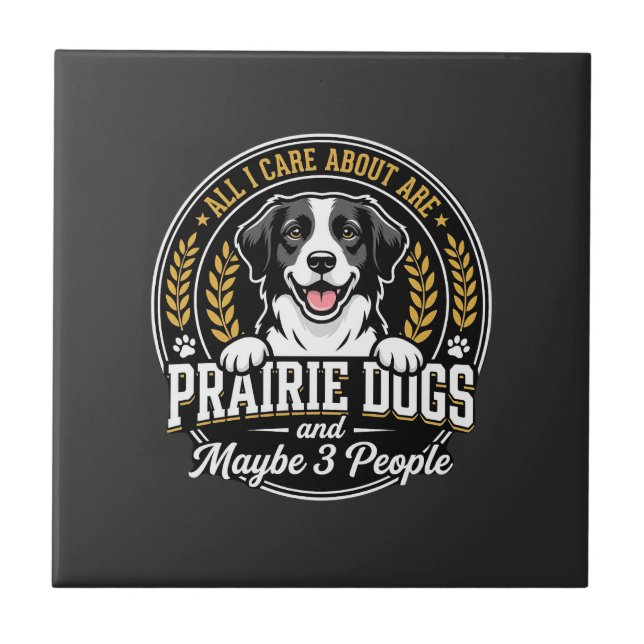 Prairie Dogs Maybe 3 People Design Ceramic Tile (Front)