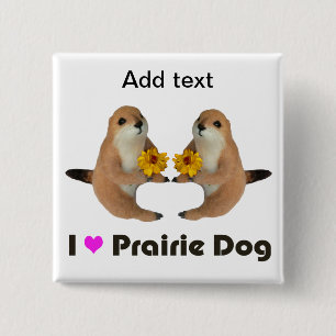 prairie dog's stuffed toy 15 cm square badge