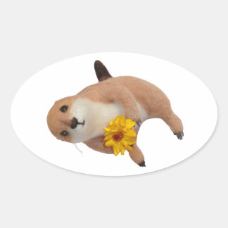 prairie dog's stuffed toy oval sticker