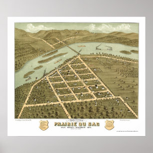 Prairie Du Sac, WI Panoramic Map - 1870 Poster