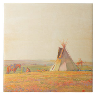 Prairie Evening by Maynard Dixon Ceramic Tile