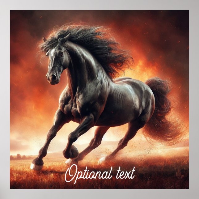 Prairie Fire and Black Horse Poster (Front)