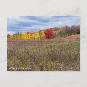 prairie landscape in autumn at afton state park holiday postcard