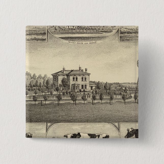 Prairie Lawn Farm, Nebraska 15 Cm Square Badge (Front)