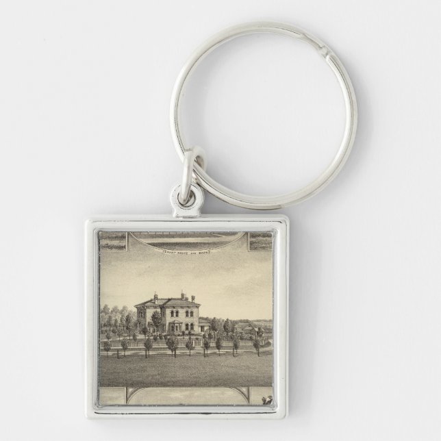 Prairie Lawn Farm, Nebraska Key Ring (Front)