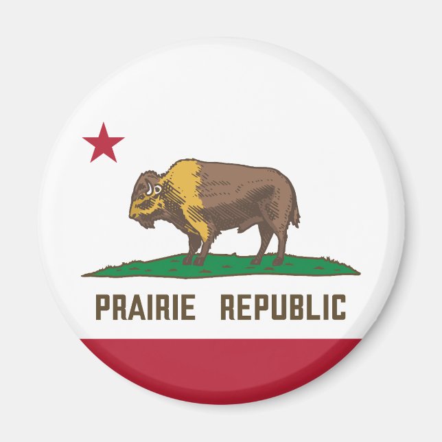 Prairie Republic Bison Flag Great Plains Magnet (Front)