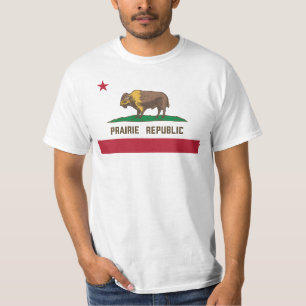Prairie Republic Bison Flag Great Plains T-Shirt