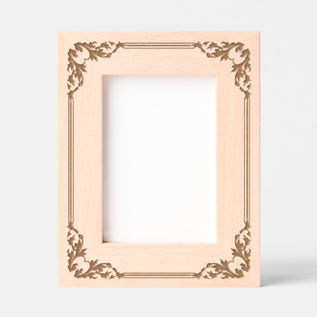 Prairie Rose Etched Wood Frame (Front)