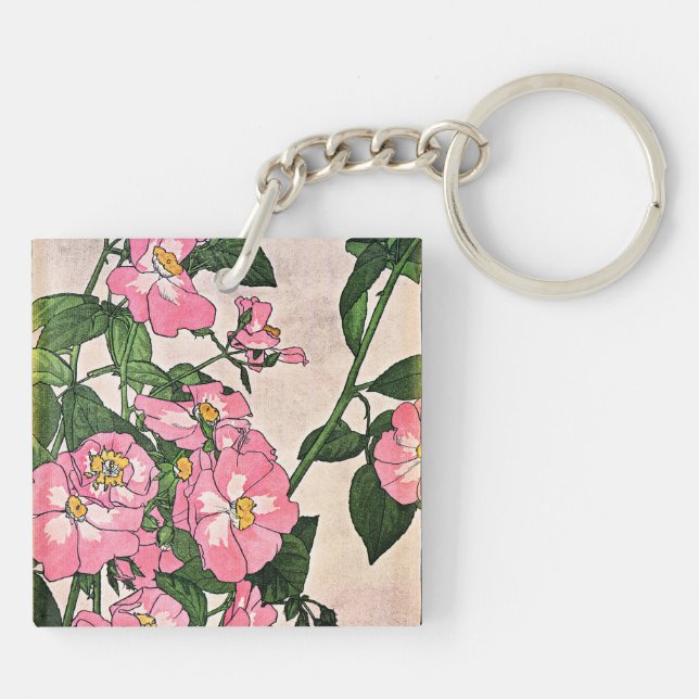 Prairie Rose illustration Key Ring (Back)