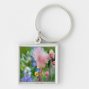 Prairie Smoke Wildflowers In Aspen Grove 2 Key Ring