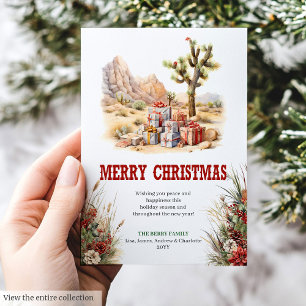 Prairie style Christmas greeting card editable