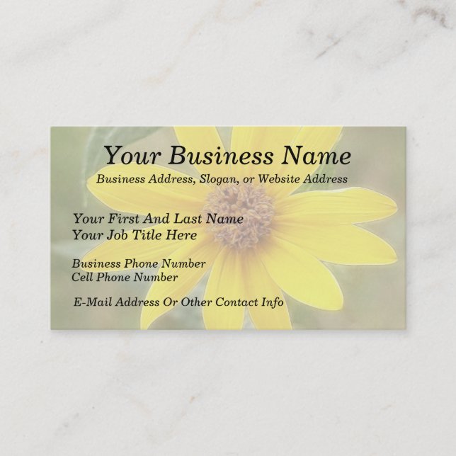 Prairie Sunflower - Helianthus maximilianii Business Card (Front)