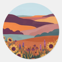 Prairie Sunflower Round Sticker