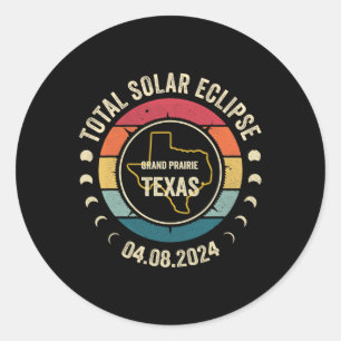 Prairie Total Solar Eclipse 2024 April 04.08.24 Classic Round Sticker