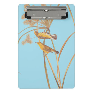 Prairie Warbler Audubon Yellow Bird Mini Clipboard