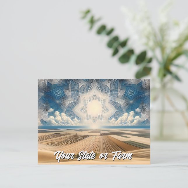 Prairie Wheat Farm Abstract Postcard (Standing Front)