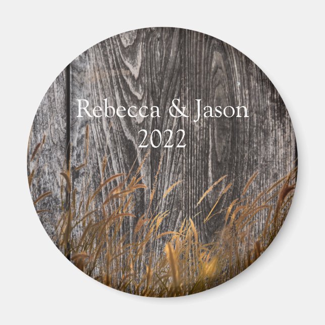 Prairie Wheat On Barn Board Magnet (Front)