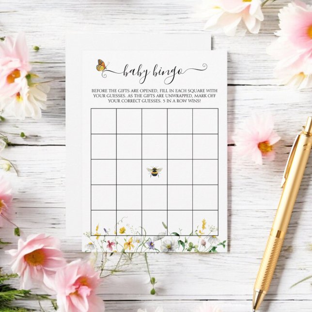 Prairie Wildflowers, Bees, Butterflies Bingo Game Enclosure Card (Creator Uploaded)