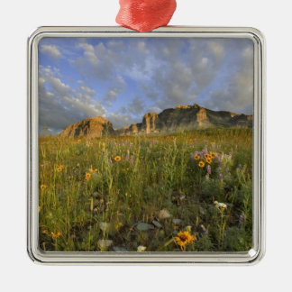 Prairie Wildflowers in Many Glacier Valley at Metal Ornament