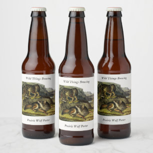 Prairie Wolf (Coyote) from Audubon's Quadrupeds Beer Bottle Label