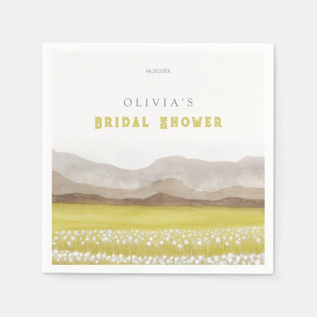 Prairies in Bloom Bridal Shower  Napkin (Front)