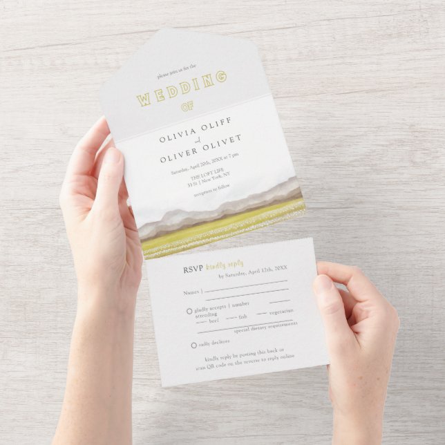 Prairies in Bloom Wedding  All In One Invitation (Tearaway)