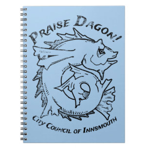 Praise Dagon Innsmouth Lovecraft Fish Horror Notebook
