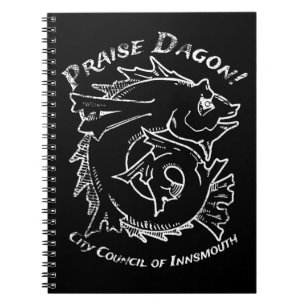 Praise Dagon Innsmouth Lovecraft Fish Horror Notebook