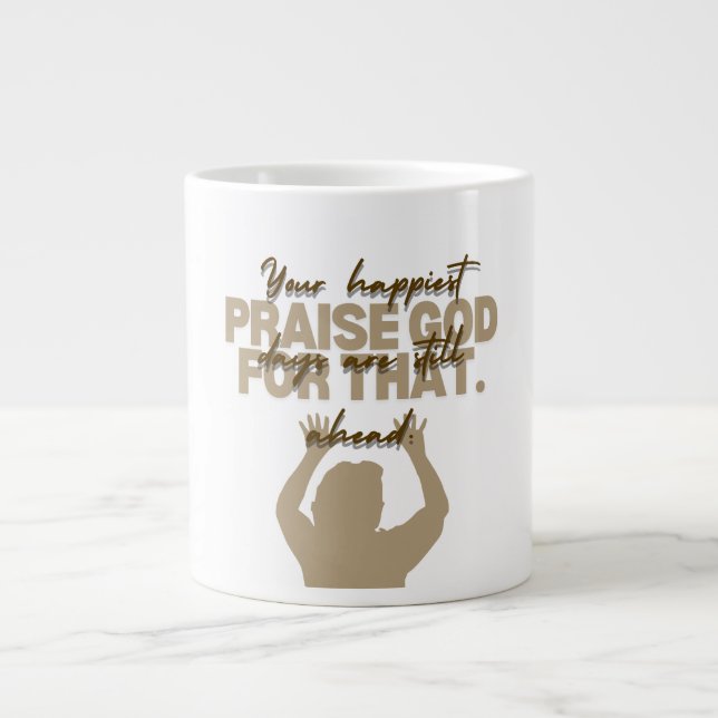 Praise God faith inspired  Large Coffee Mug (Front)